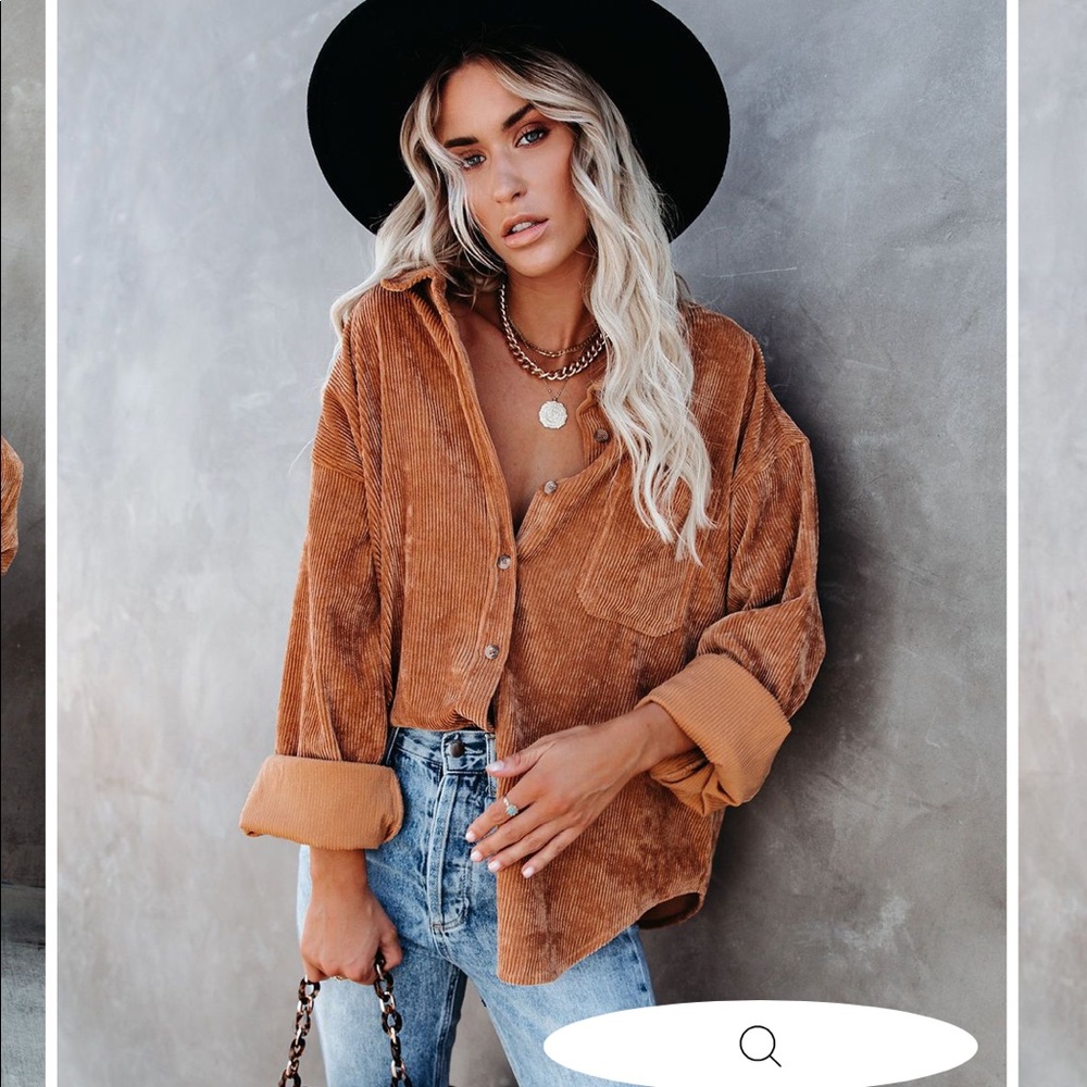 VICI Kamryn Corduroy Button Down Pocket Top